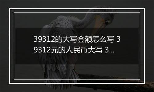 39312的大写金额怎么写 39312元的人民币大写 39312元的数字大写