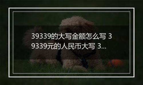 39339的大写金额怎么写 39339元的人民币大写 39339元的数字大写