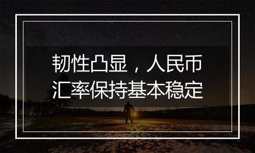 韧性凸显，人民币汇率保持基本稳定