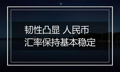 韧性凸显 人民币汇率保持基本稳定
