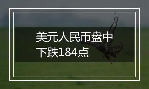 美元人民币盘中下跌184点
