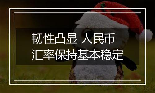 韧性凸显 人民币汇率保持基本稳定