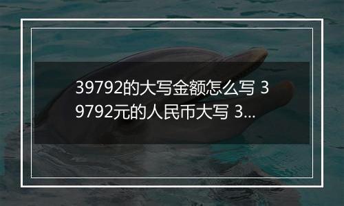 39792的大写金额怎么写 39792元的人民币大写 39792元的数字大写