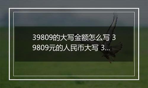 39809的大写金额怎么写 39809元的人民币大写 39809元的数字大写