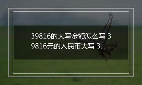 39816的大写金额怎么写 39816元的人民币大写 39816元的数字大写