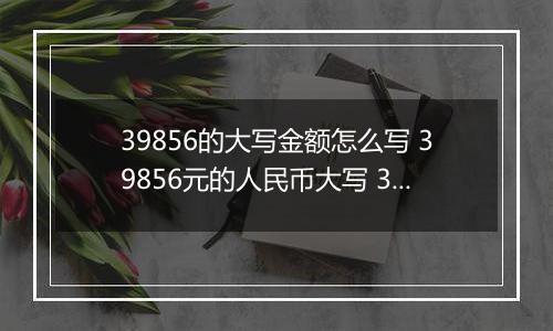 39856的大写金额怎么写 39856元的人民币大写 39856元的数字大写