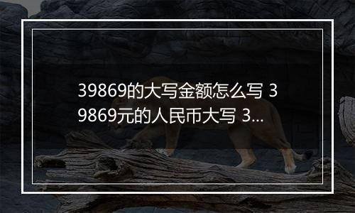 39869的大写金额怎么写 39869元的人民币大写 39869元的数字大写