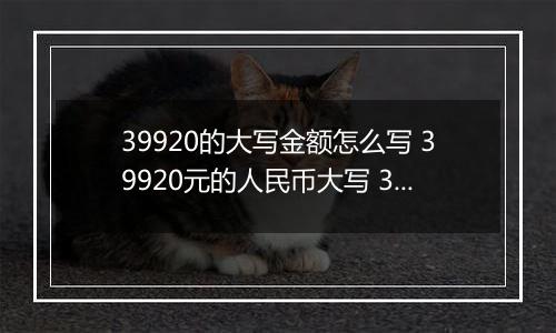 39920的大写金额怎么写 39920元的人民币大写 39920元的数字大写