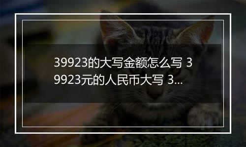 39923的大写金额怎么写 39923元的人民币大写 39923元的数字大写