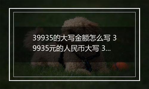 39935的大写金额怎么写 39935元的人民币大写 39935元的数字大写
