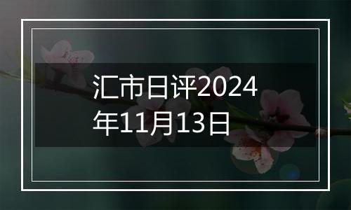 汇市日评2024年11月13日
