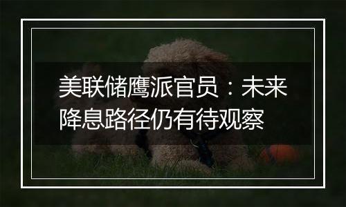美联储鹰派官员：未来降息路径仍有待观察
