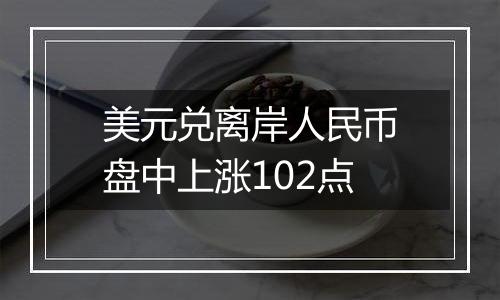 美元兑离岸人民币盘中上涨102点
