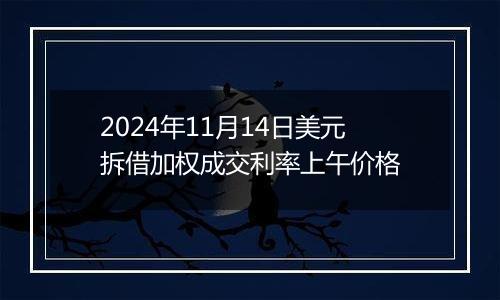2024年11月14日美元拆借加权成交利率上午价格