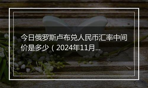 今日俄罗斯卢布兑人民币汇率中间价是多少(2024年11月14日)