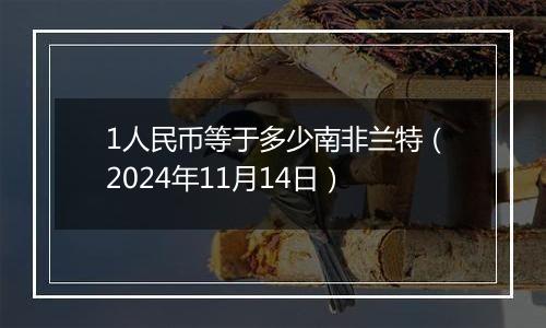 1人民币等于多少南非兰特(2024年11月14日)