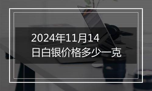 2024年11月14日白银价格多少一克