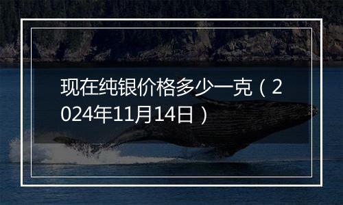 现在纯银价格多少一克(2024年11月14日)