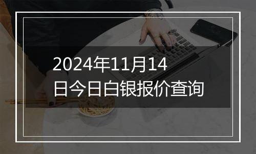 2024年11月14日今日白银报价查询