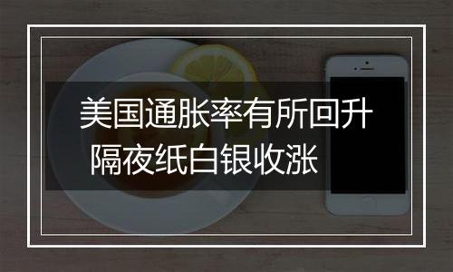 美国通胀率有所回升 隔夜纸白银收涨