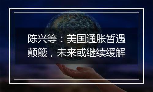 陈兴等:美国通胀暂遇颠簸,未来或继续缓解