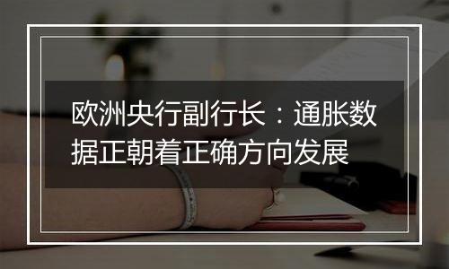 欧洲央行副行长:通胀数据正朝着正确方向发展
