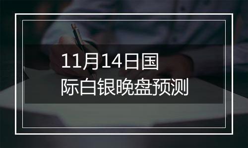 11月14日国际白银晚盘预测