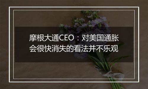 摩根大通CEO:对美国通胀会很快消失的看法并不乐观