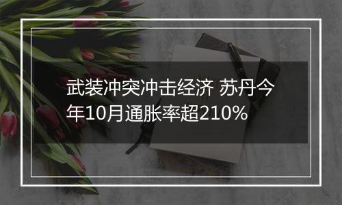 武装冲突冲击经济 苏丹今年10月通胀率超210%