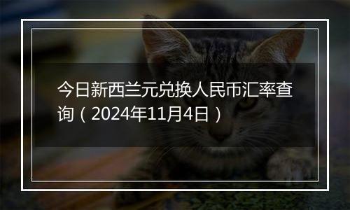 今日新西兰元兑换人民币汇率查询(2024年11月4日)