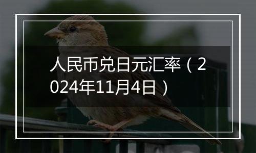 人民币兑日元汇率（2024年11月4日）