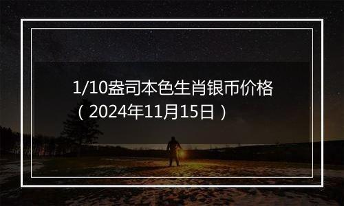 1/10盎司本色生肖银币价格(2024年11月15日)