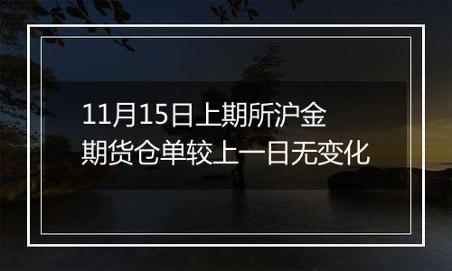 11月15日上期所沪金期货仓单较上一日无变化