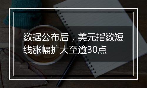 数据公布后，美元指数短线涨幅扩大至逾30点