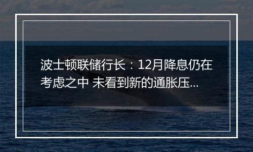 波士顿联储行长:12月降息仍在考虑之中 未看到新的通胀压力证据