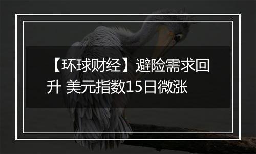 【环球财经】避险需求回升 美元指数15日微涨