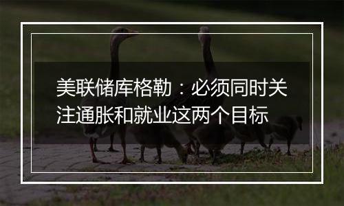 美联储库格勒:必须同时关注通胀和就业这两个目标
