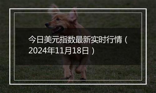 今日美元指数最新实时行情(2024年11月18日)
