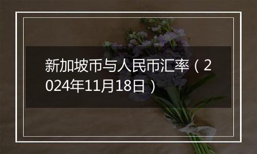 新加坡币与人民币汇率(2024年11月18日)
