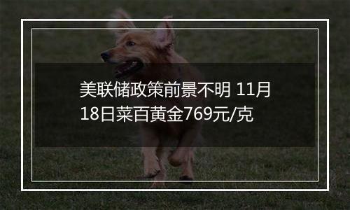 美联储政策前景不明 11月18日菜百黄金769元/克