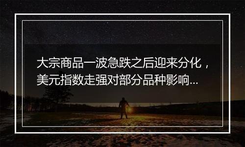 大宗商品一波急跌之后迎来分化,美元指数走强对部分品种影响望逐渐弱化