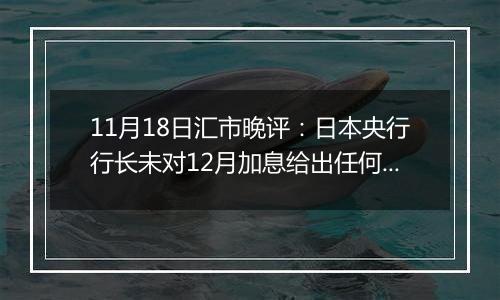 11月18日汇市晚评:日本央行行长未对12月加息给出任何暗示 日元难以从低点回升