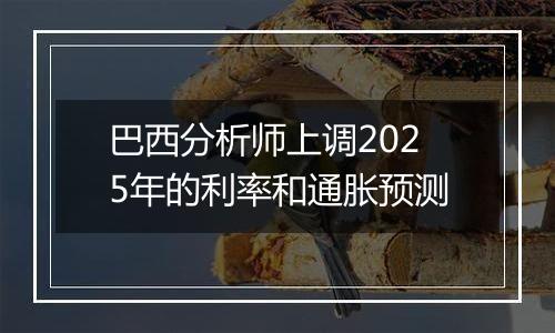 巴西分析师上调2025年的利率和通胀预测