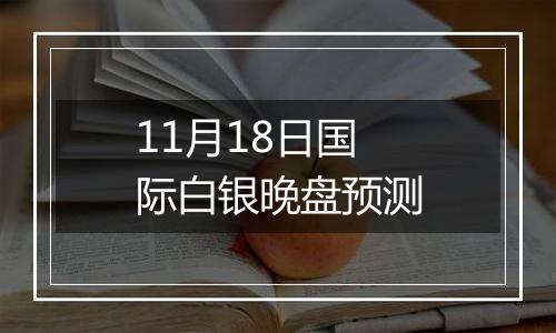 11月18日国际白银晚盘预测
