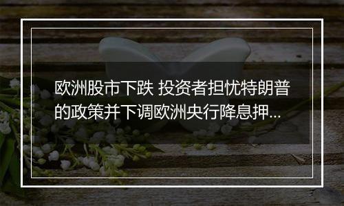 欧洲股市下跌 投资者担忧特朗普的政策并下调欧洲央行降息押注