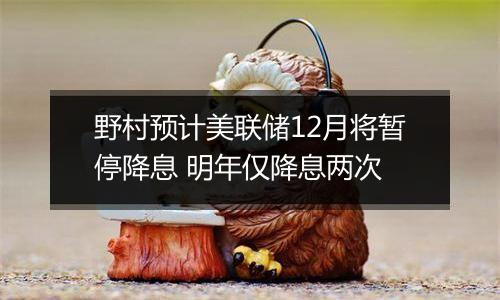 野村预计美联储12月将暂停降息 明年仅降息两次