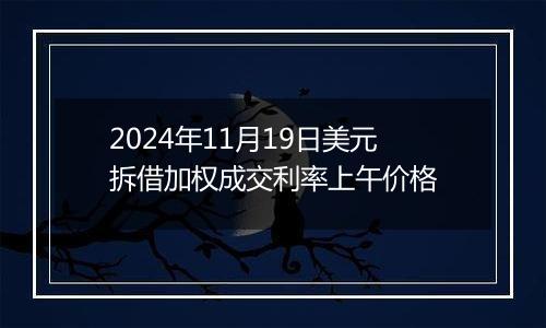 2024年11月19日美元拆借加权成交利率上午价格