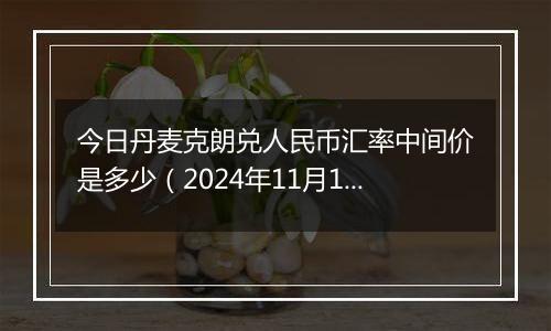 今日丹麦克朗兑人民币汇率中间价是多少(2024年11月19日)