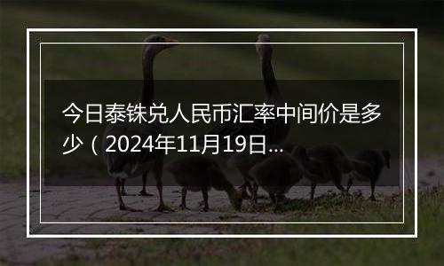 今日泰铢兑人民币汇率中间价是多少（2024年11月19日）