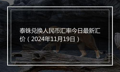 泰铢兑换人民币汇率今日最新汇价(2024年11月19日)
